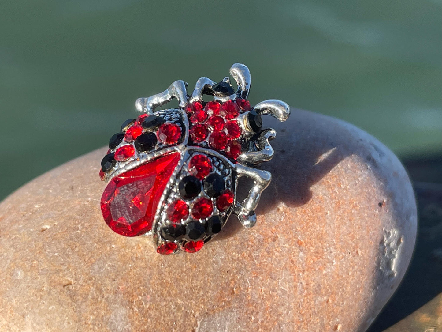 Ladybird brooch, vintage jewellery, valentines gift. Eco friendly gift for her. Vintage brooch, ladybird jewellery, gift for gardener