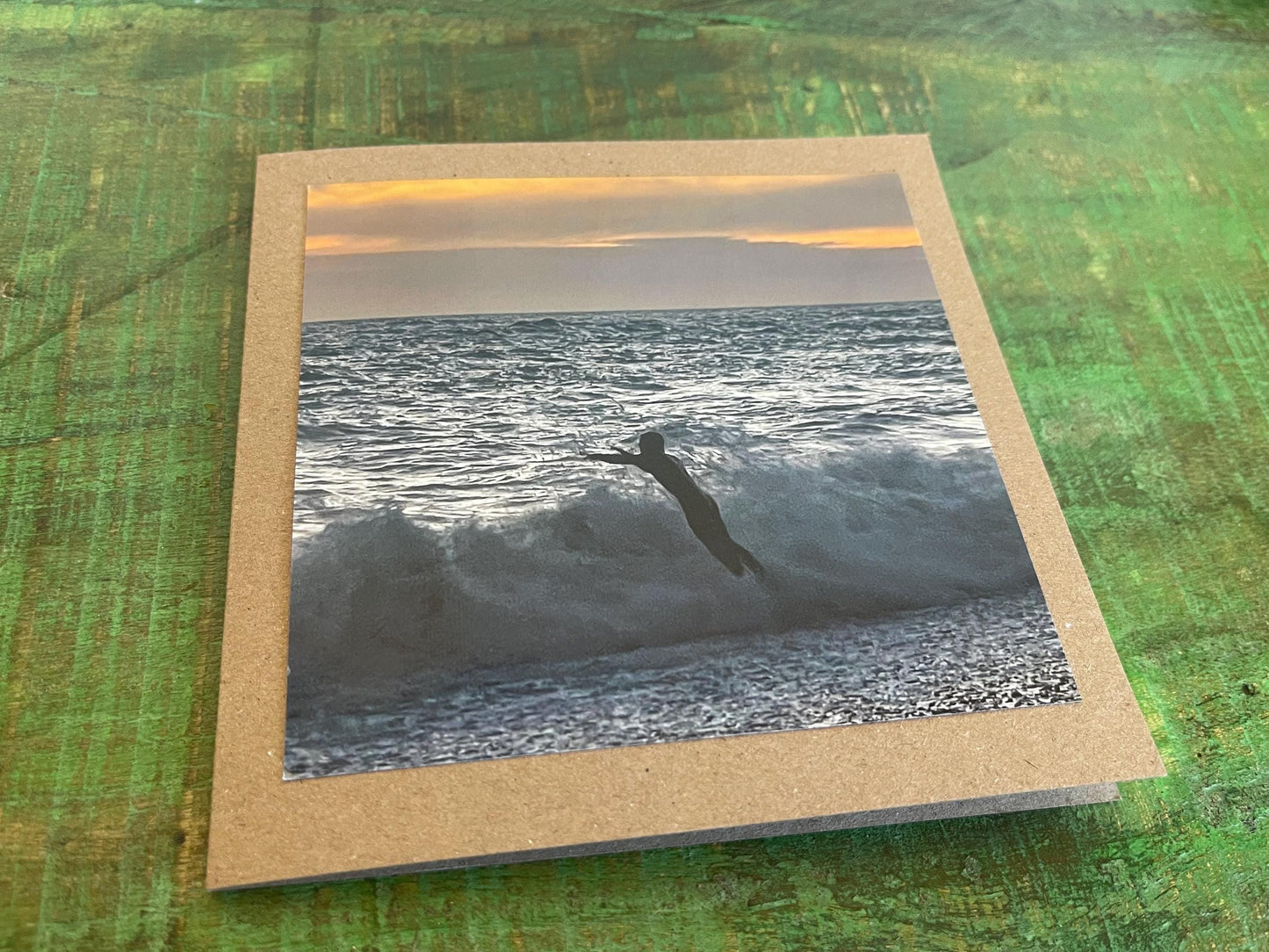 Sunset photo card. Handmade card, recycled card, seaside card, beach card, birthday card, eco friendly cards, eco card, recycled card