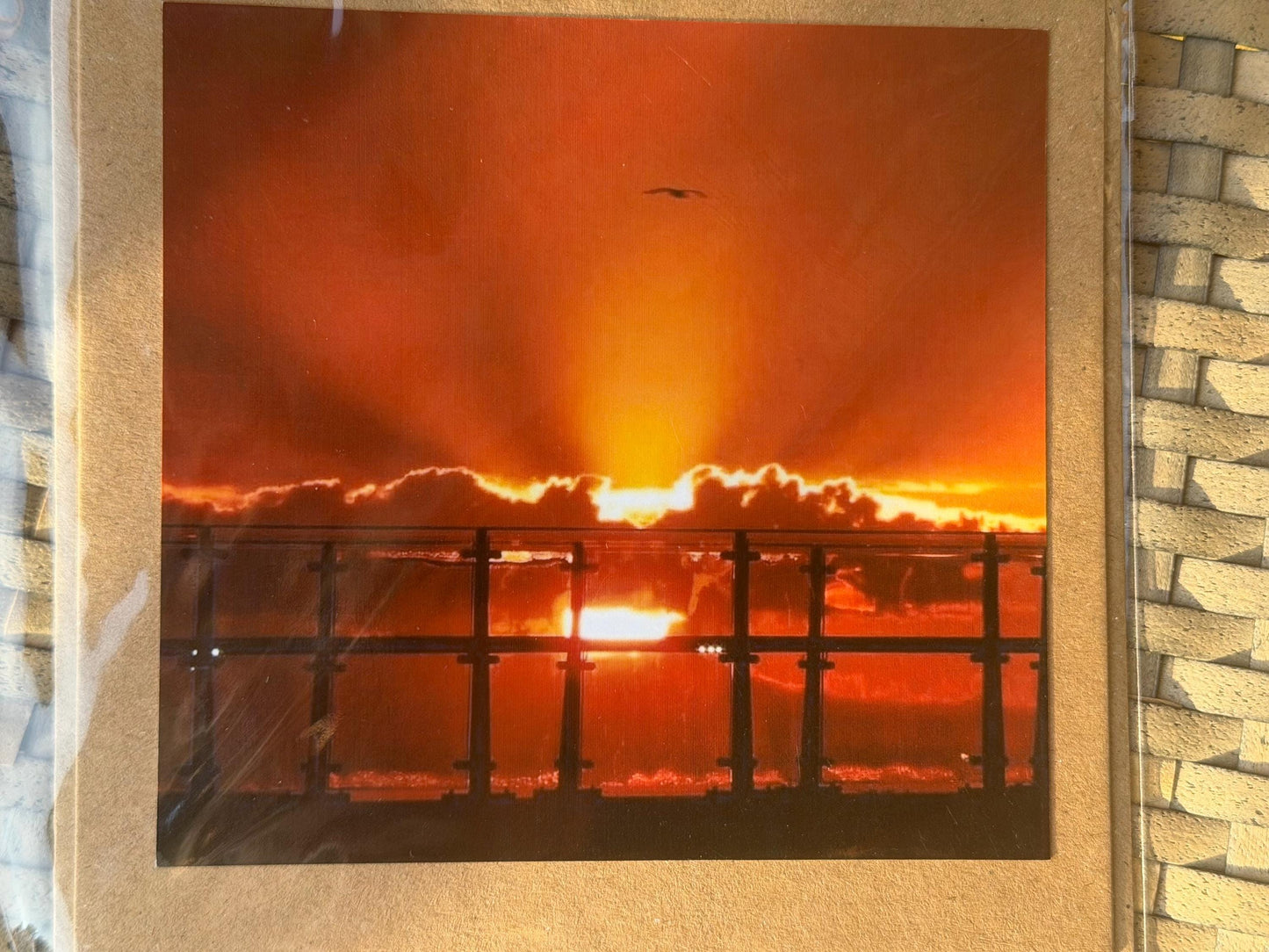 Sunset photo card. Handmade card, recycled card, seaside card, beach card, birthday card, eco friendly cards, eco card, recycled card