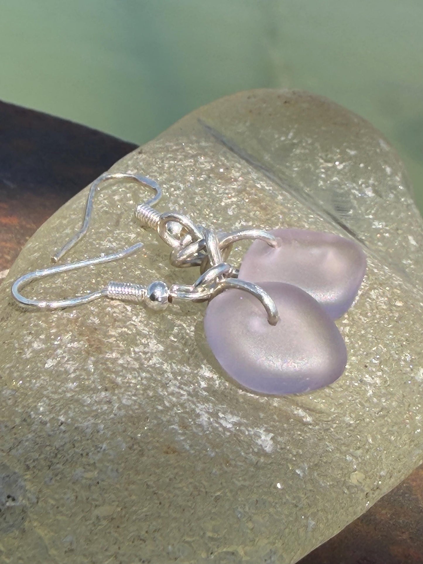 Sustainable jewellery. Eco friendly jewellery. Small sea glass earrings, ethical jewellery, handmade sea glass jewellery, ethical jewelry