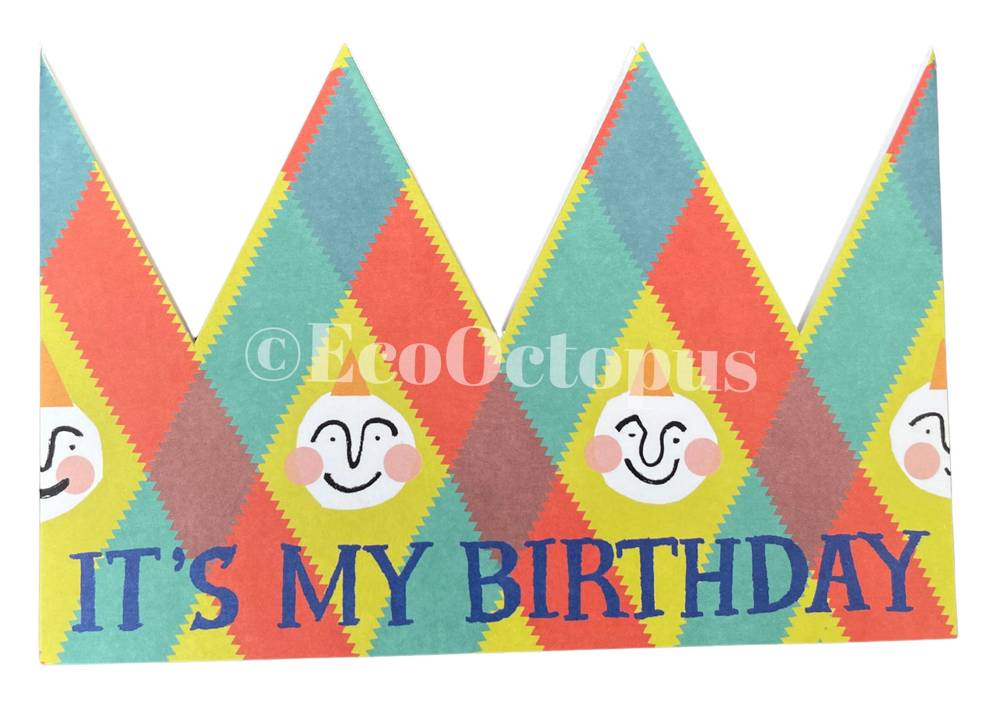 Recycled Birthday Queen Card. Crown Card.