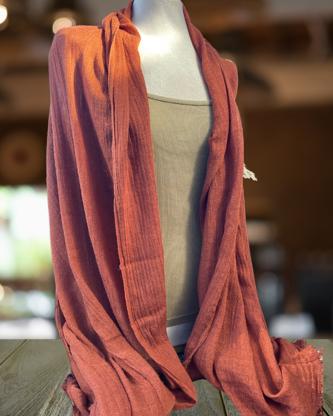 Super Soft Bamboo And Cotton Scarves. Burnt orange.