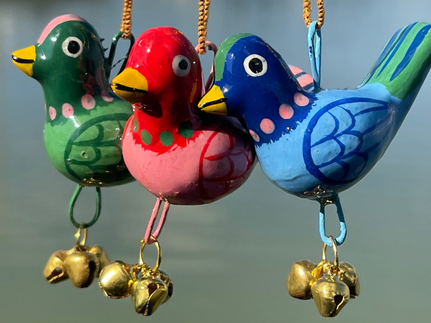 Set of 3 Paper Mache Birds - Fair Trade