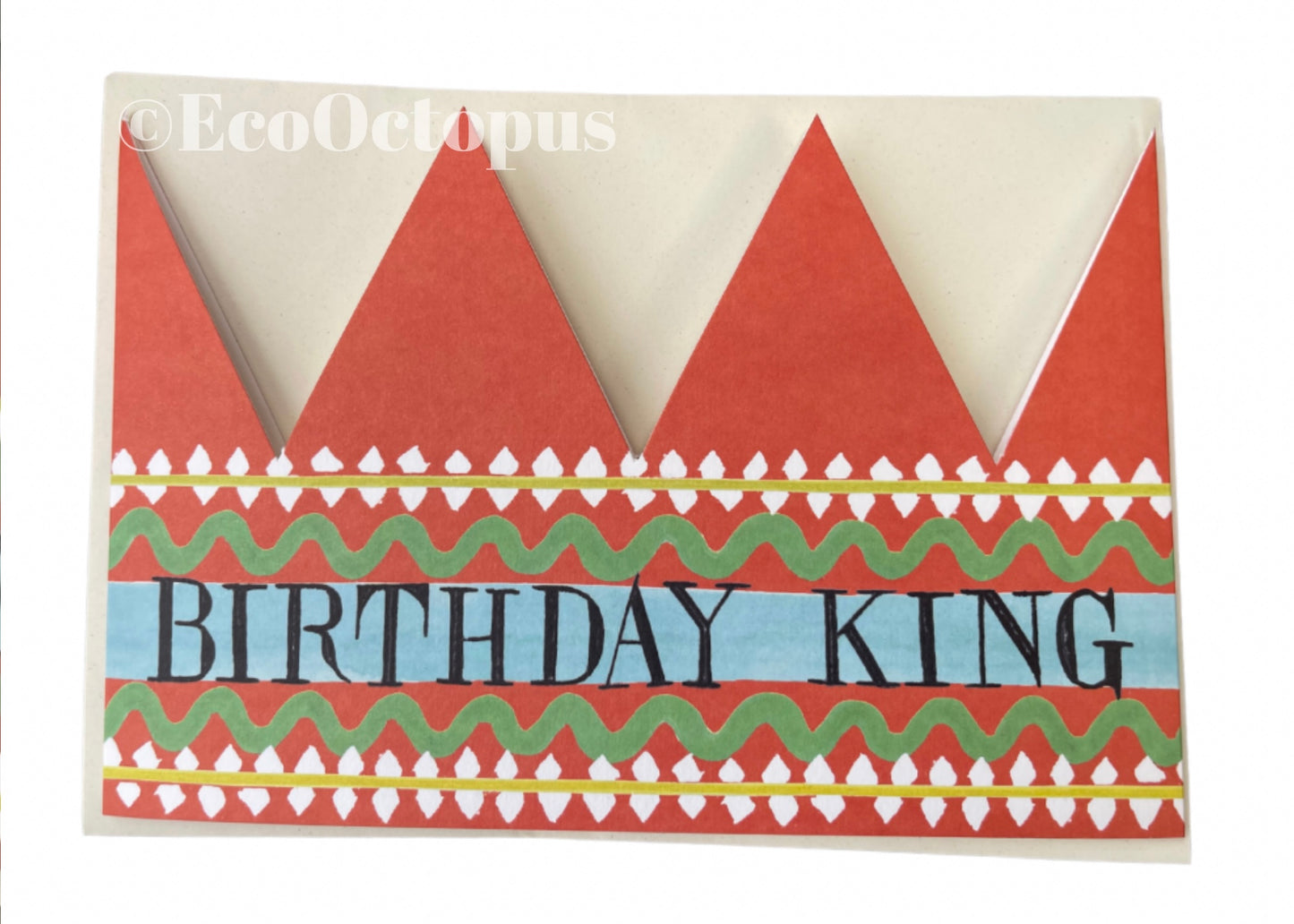 Recycled Birthday King Card. Crown Card.