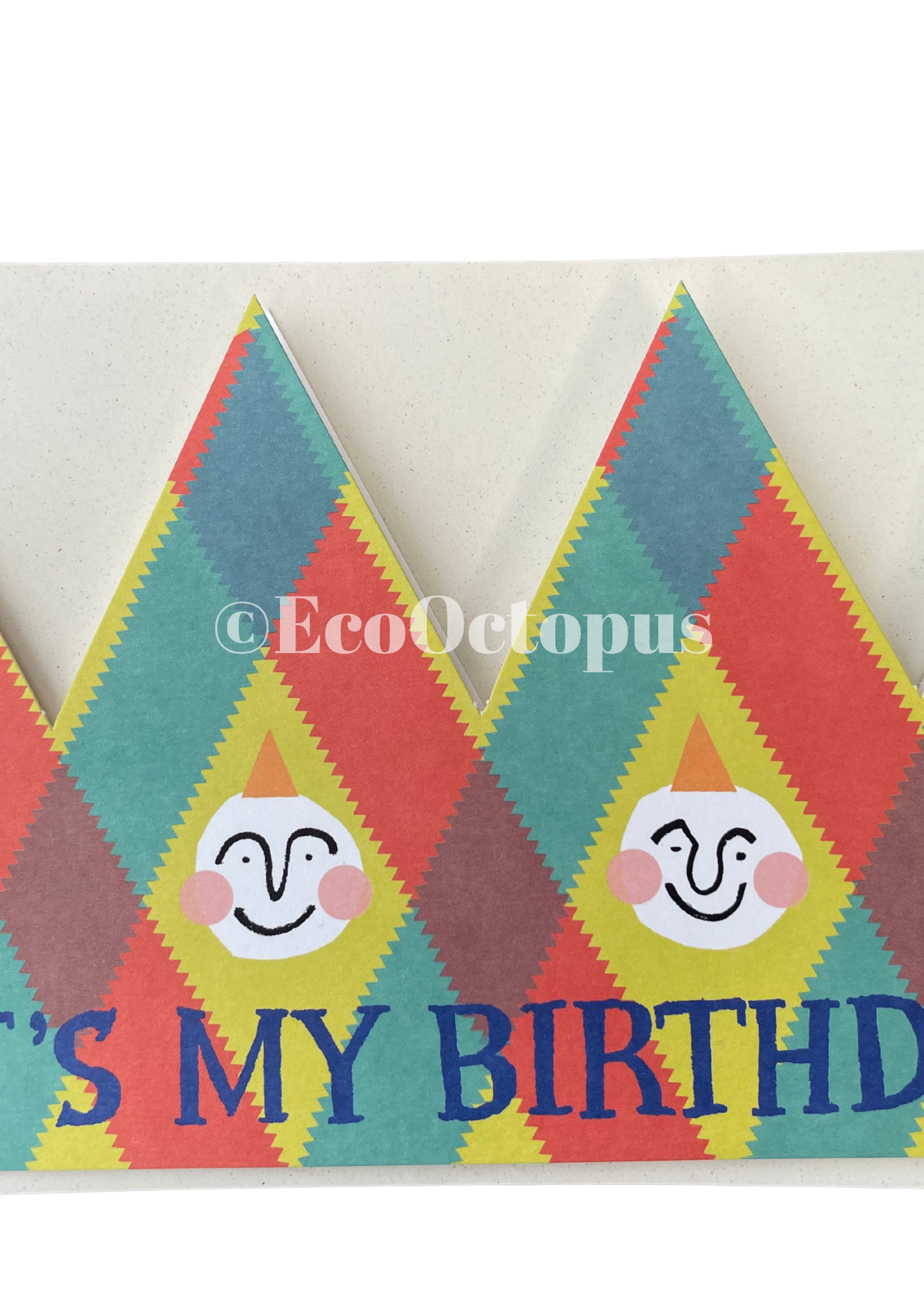 Recycled Birthday Queen Card. Crown Card.