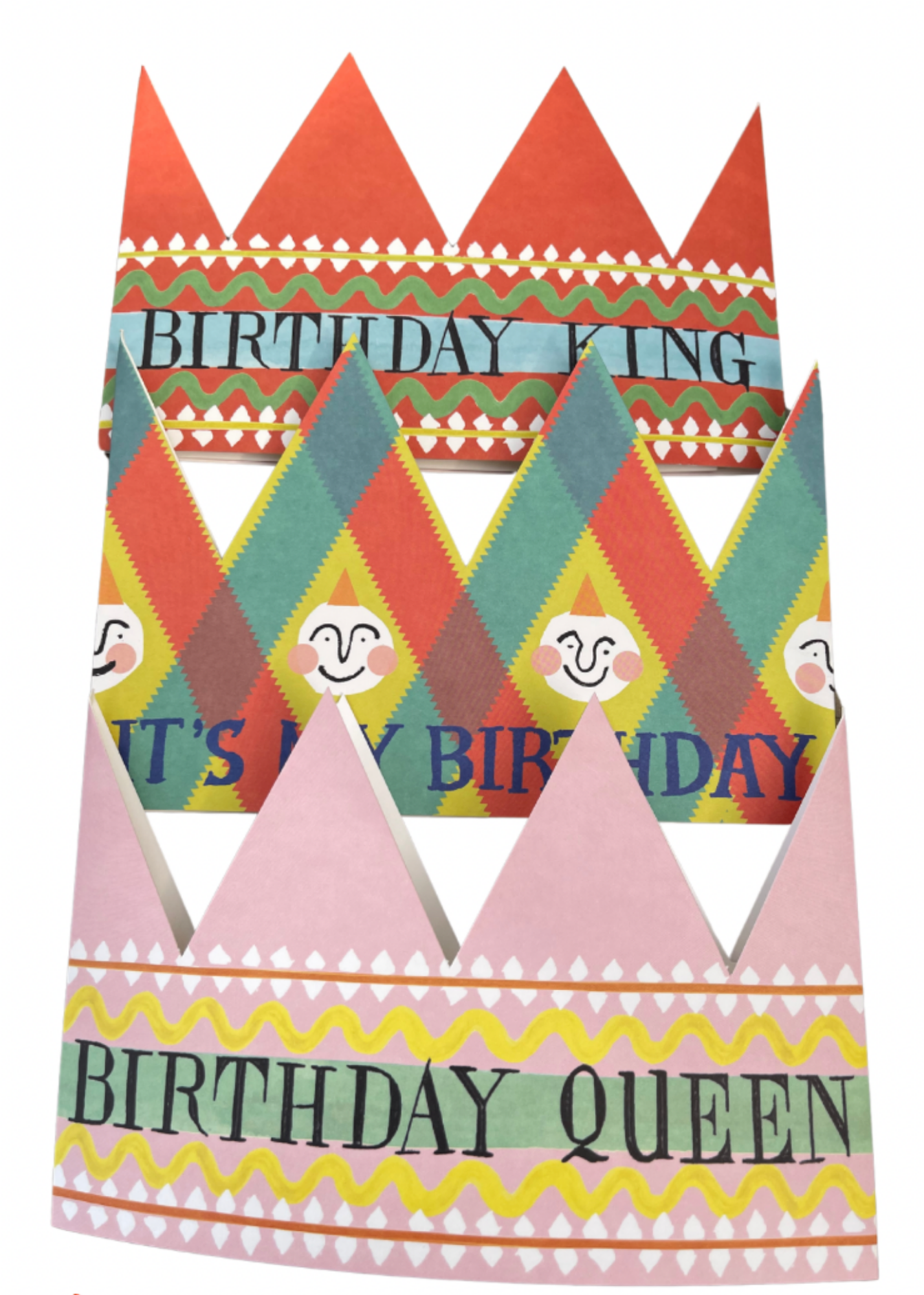 Recycled Birthday King Card. Crown Card.