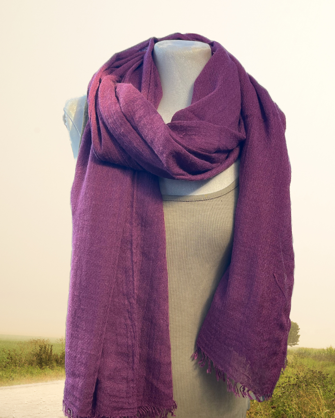 Super Soft Bamboo And Cotton Scarves. Purple.