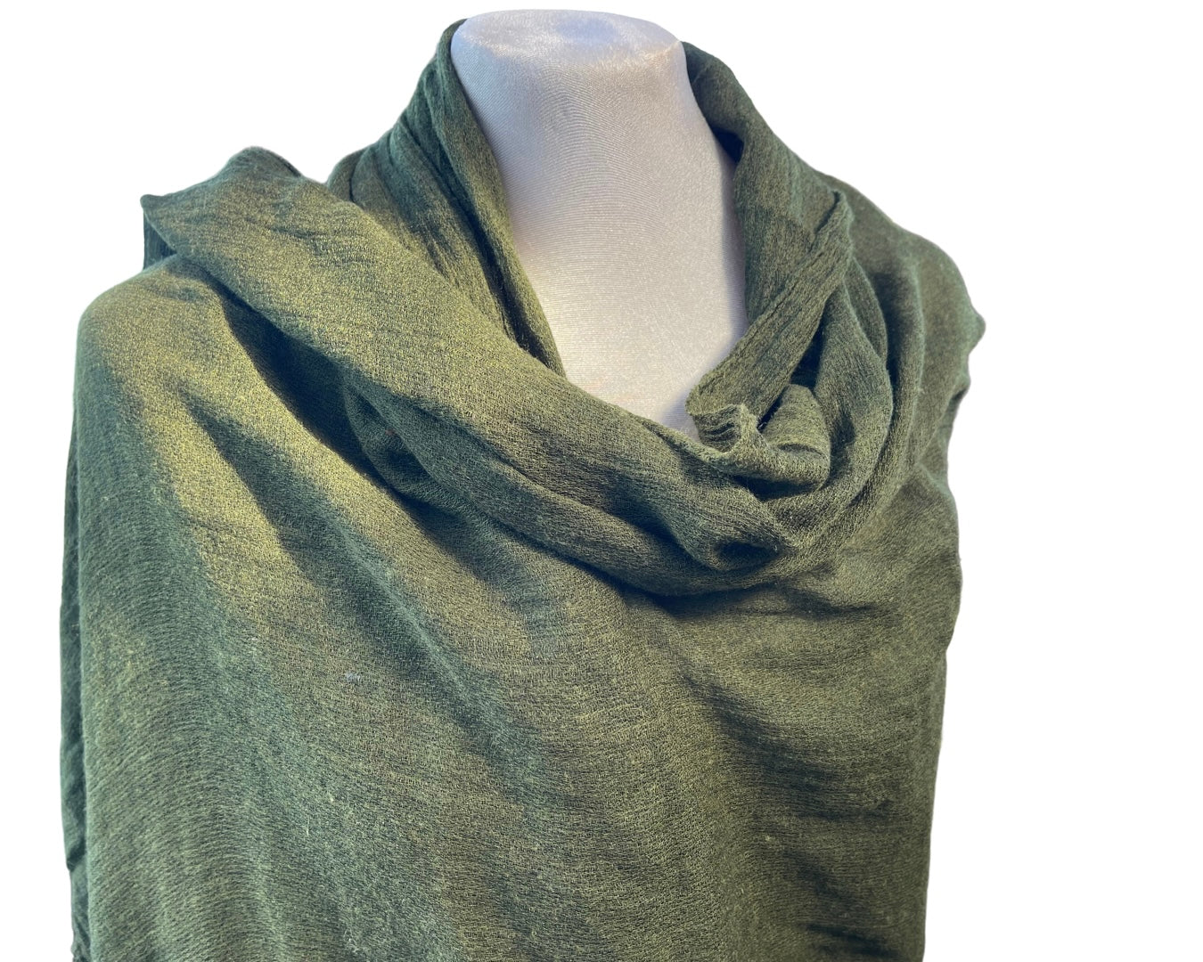 Super Soft Bamboo And Cotton Scarves. Moss Green.