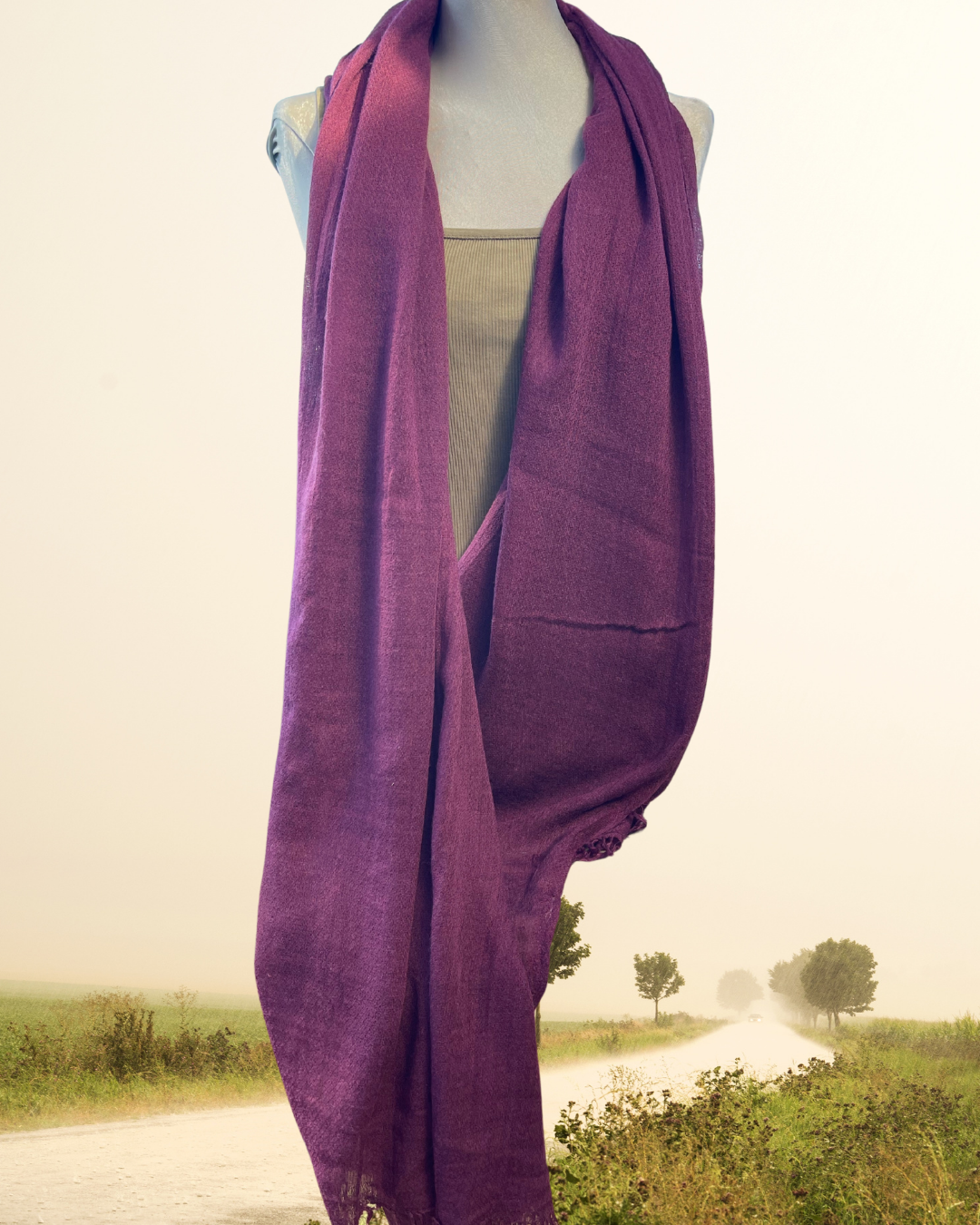 Super Soft Bamboo And Cotton Scarves. Purple.