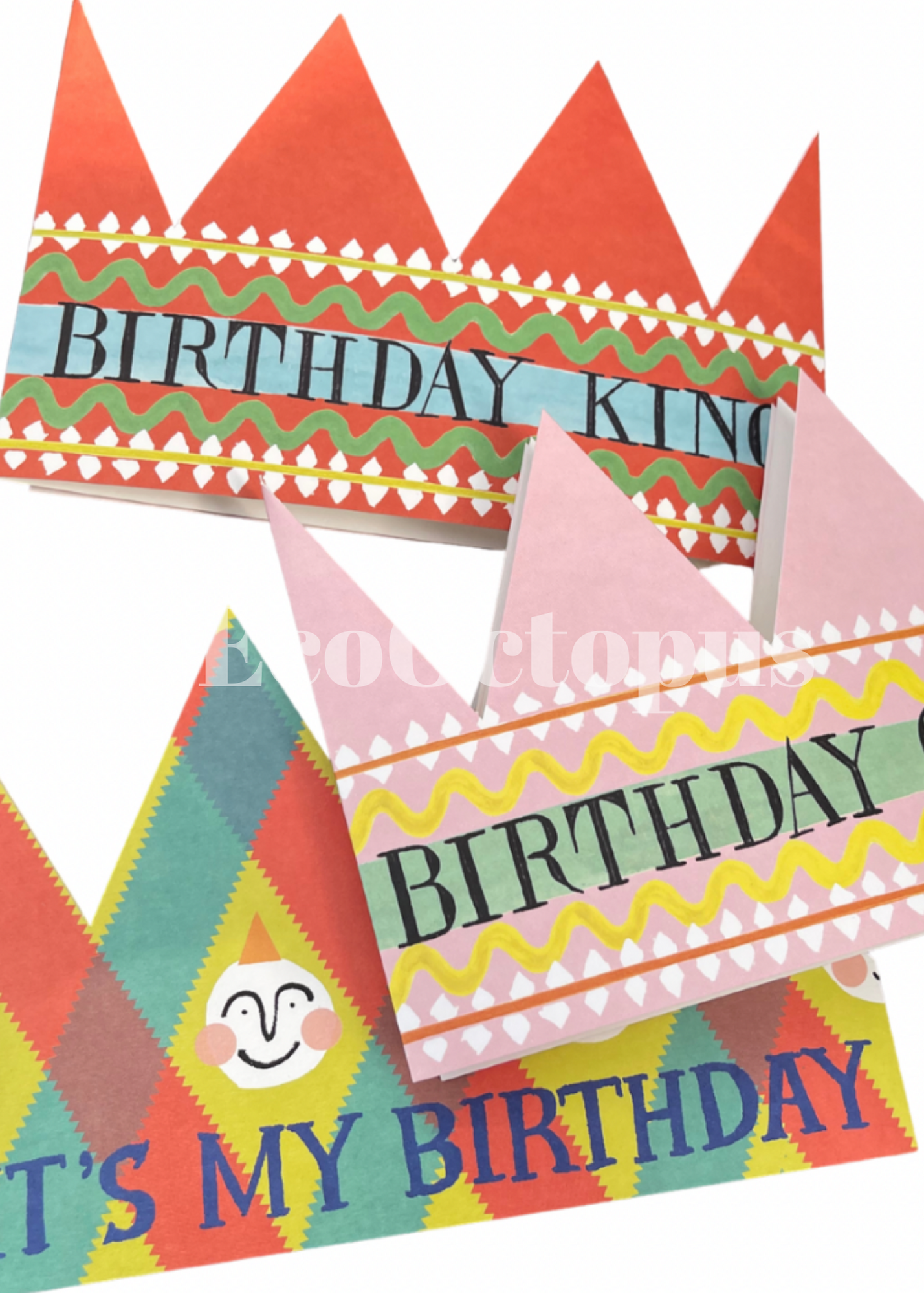 Recycled Birthday Queen Card. Crown Card.