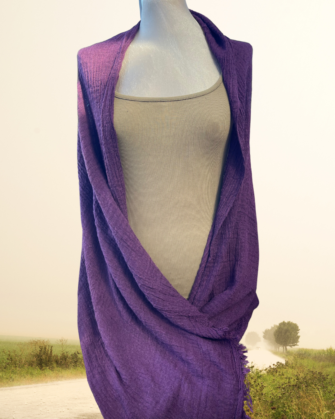 Super Soft Bamboo And Cotton Scarves. Purple.