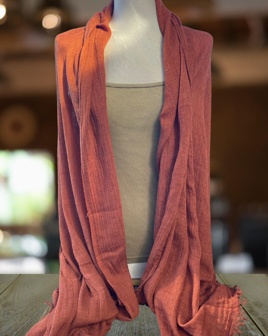 Super Soft Bamboo And Cotton Scarves. Burnt orange.