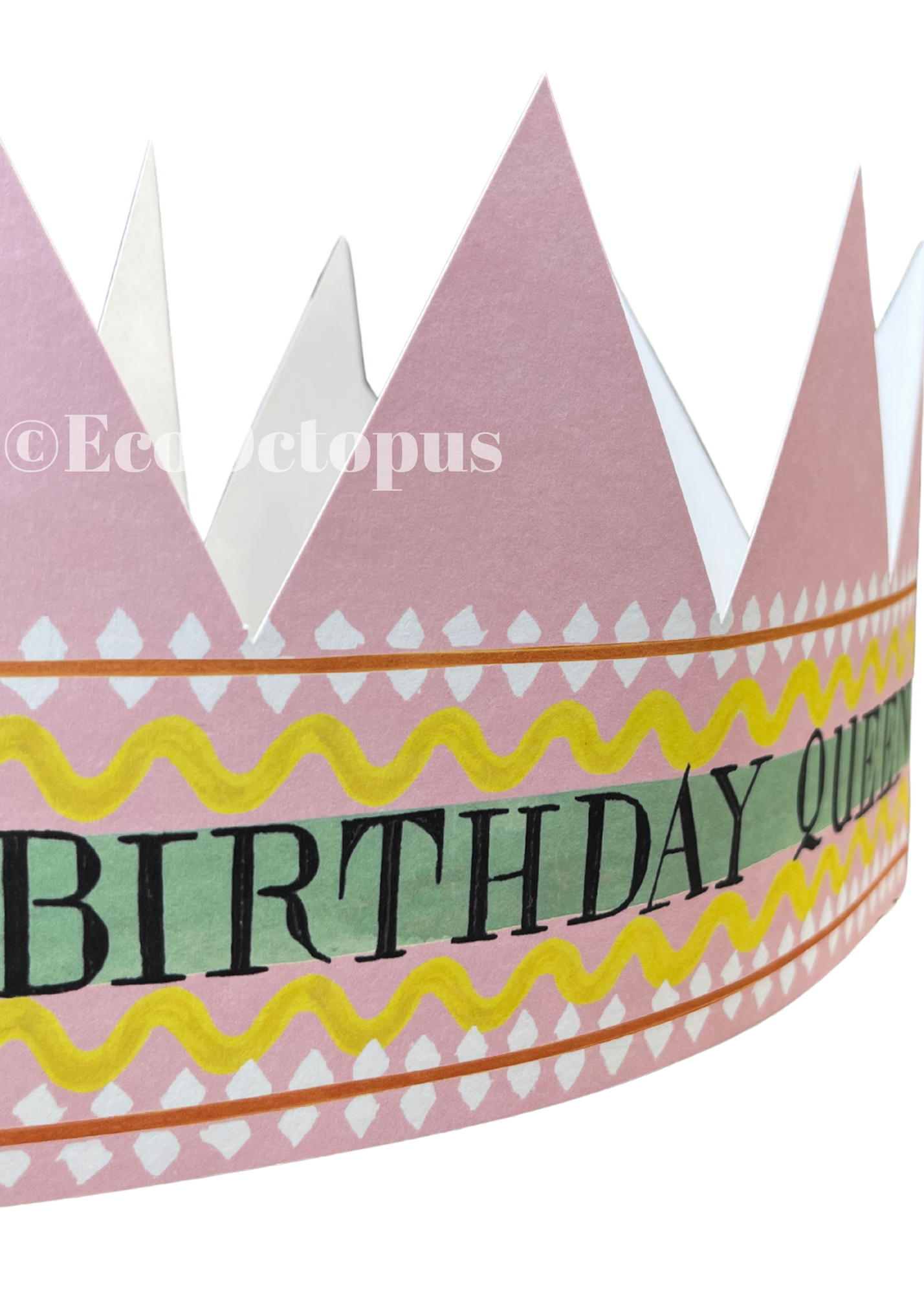 Recycled Birthday Queen Card. Crown Card.