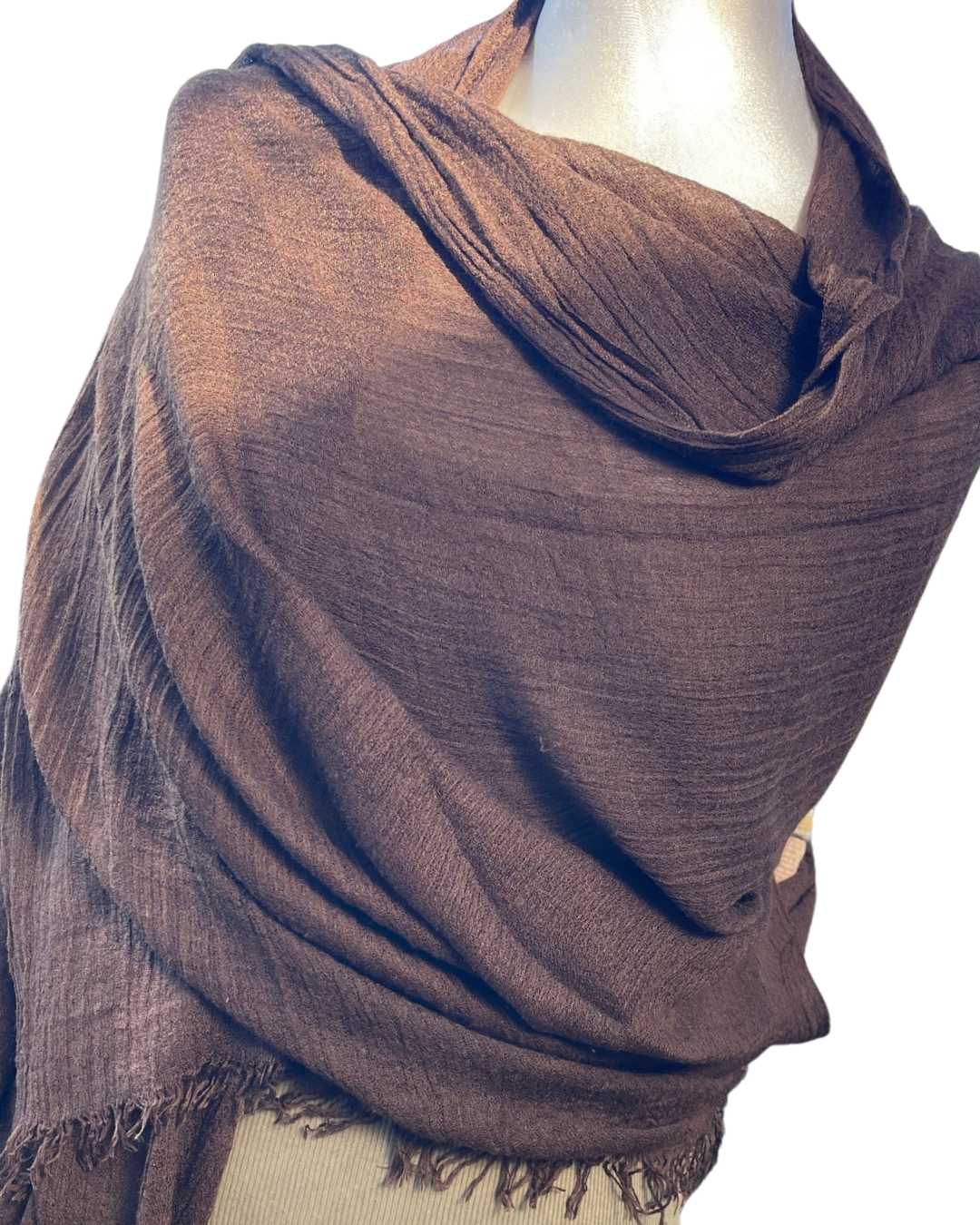 Super Soft Bamboo And Cotton Scarves. Chocolate brown.