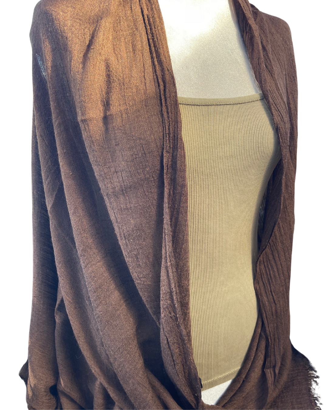 Super Soft Bamboo And Cotton Scarves. Chocolate brown.