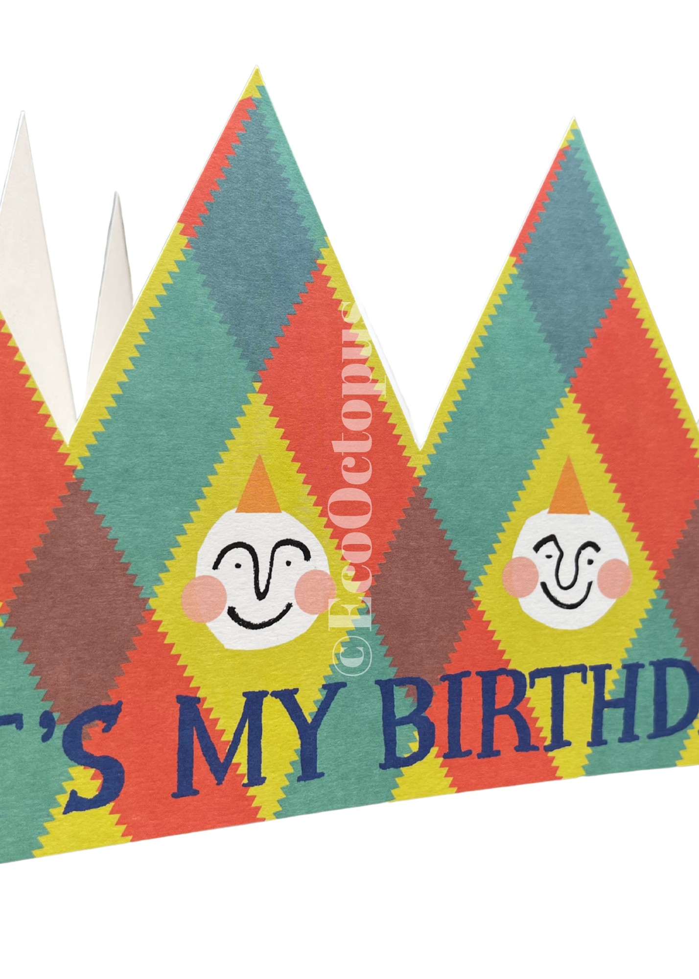 Recycled Birthday Queen Card. Crown Card.