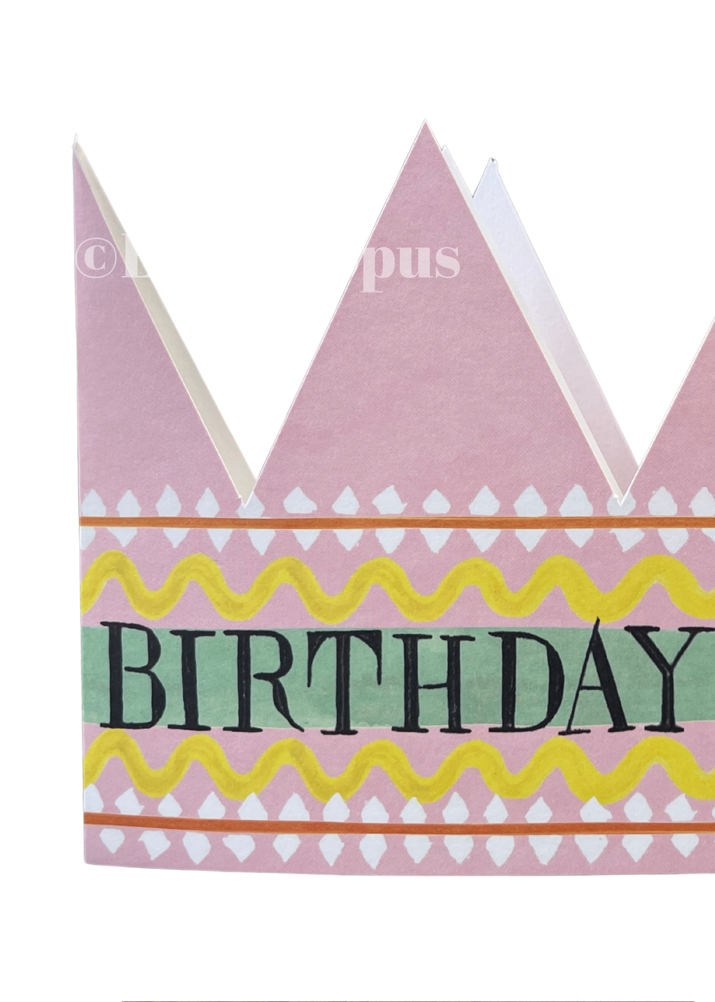 Recycled Birthday Queen Card. Crown Card.