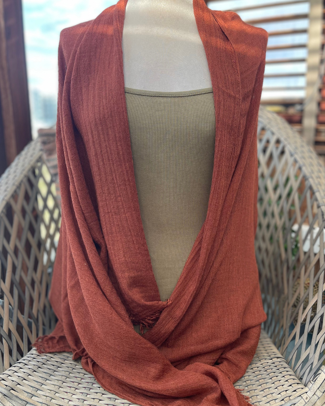 Super Soft Bamboo And Cotton Scarves. Burnt orange.