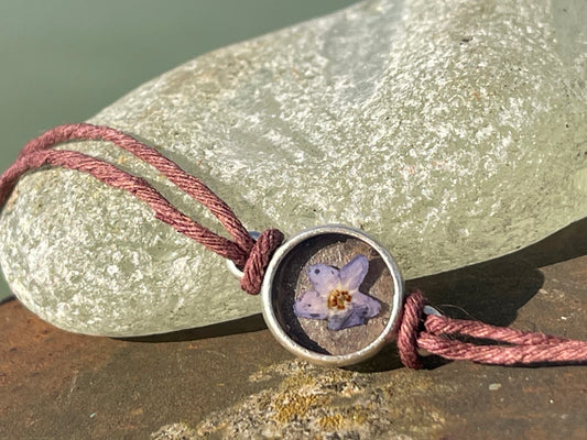 Forget-me-not bracelet or choker necklace. Boho gift for her, flower bracelet, remembrance bracelet, gardeners gift, Forget me not jewellery