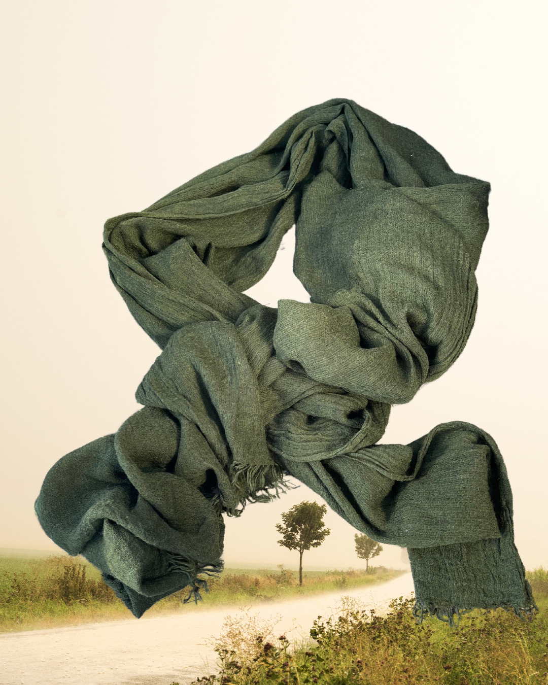 Super Soft Bamboo And Cotton Scarves. Moss Green.