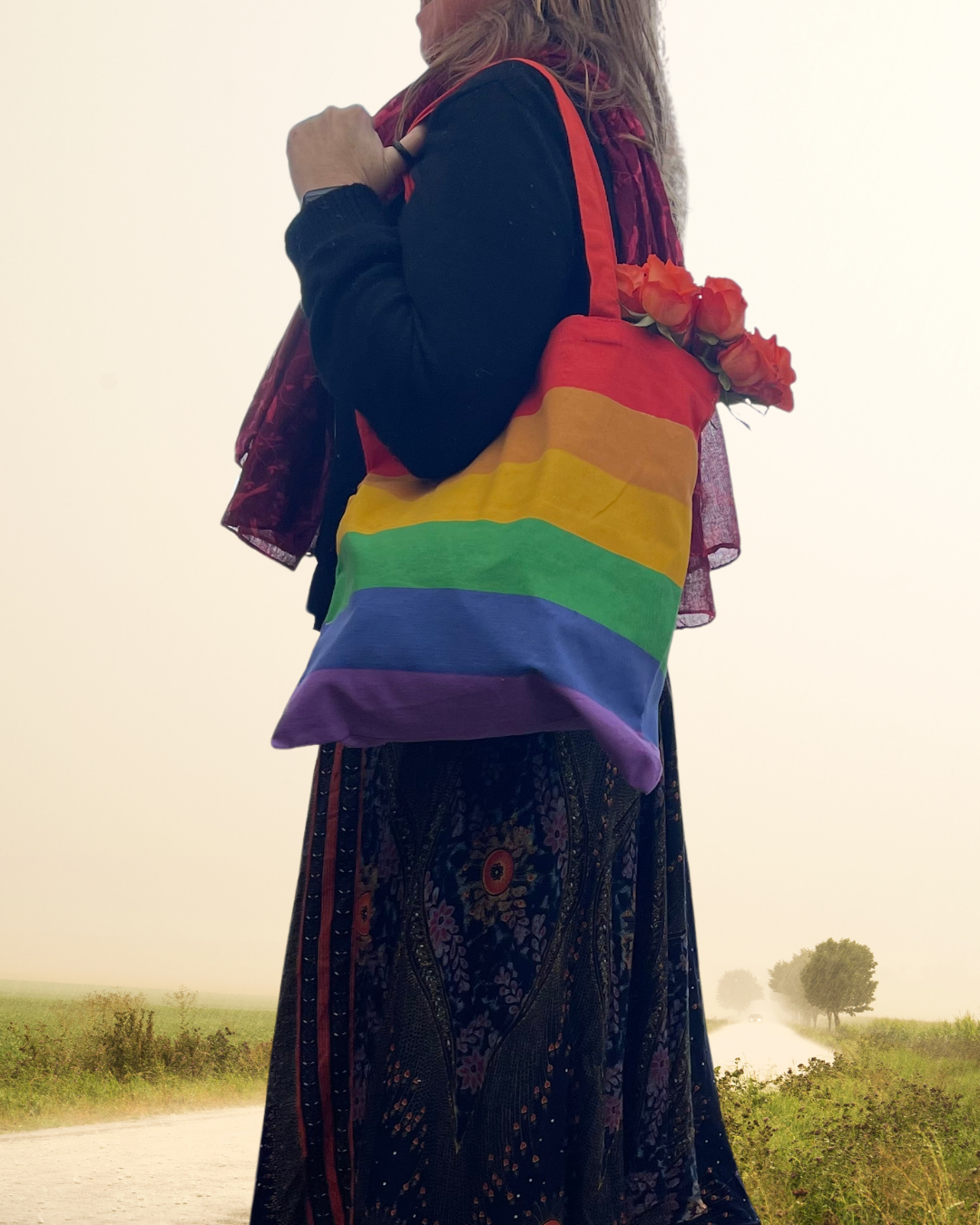 Eco Friendly Recycled Cotton Rainbow Bag.