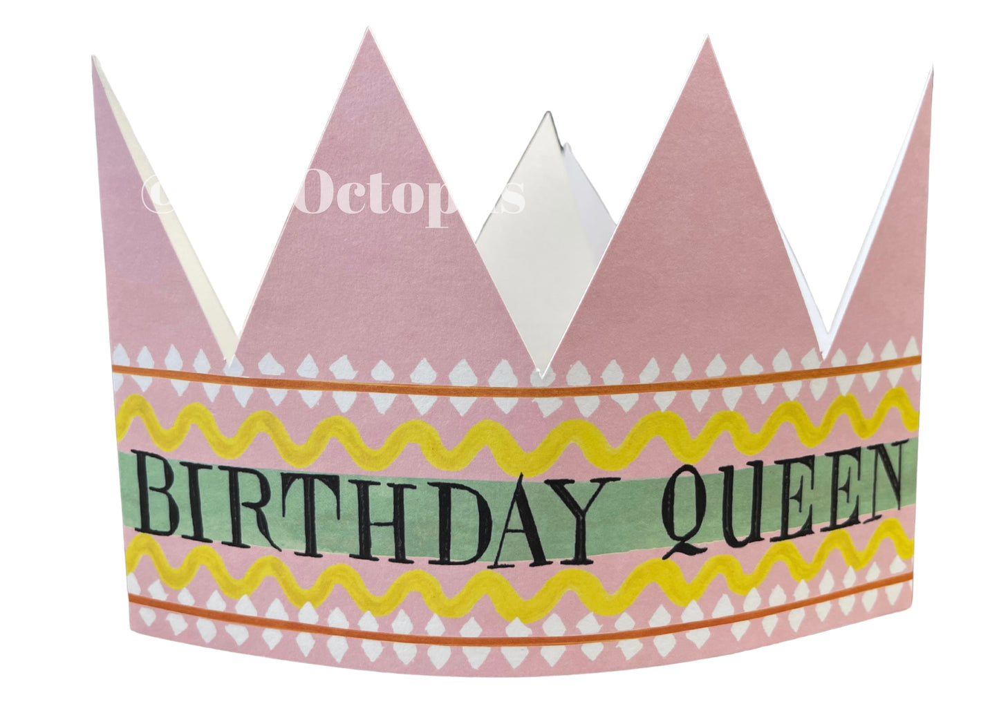 Recycled Birthday Queen Card. Crown Card.