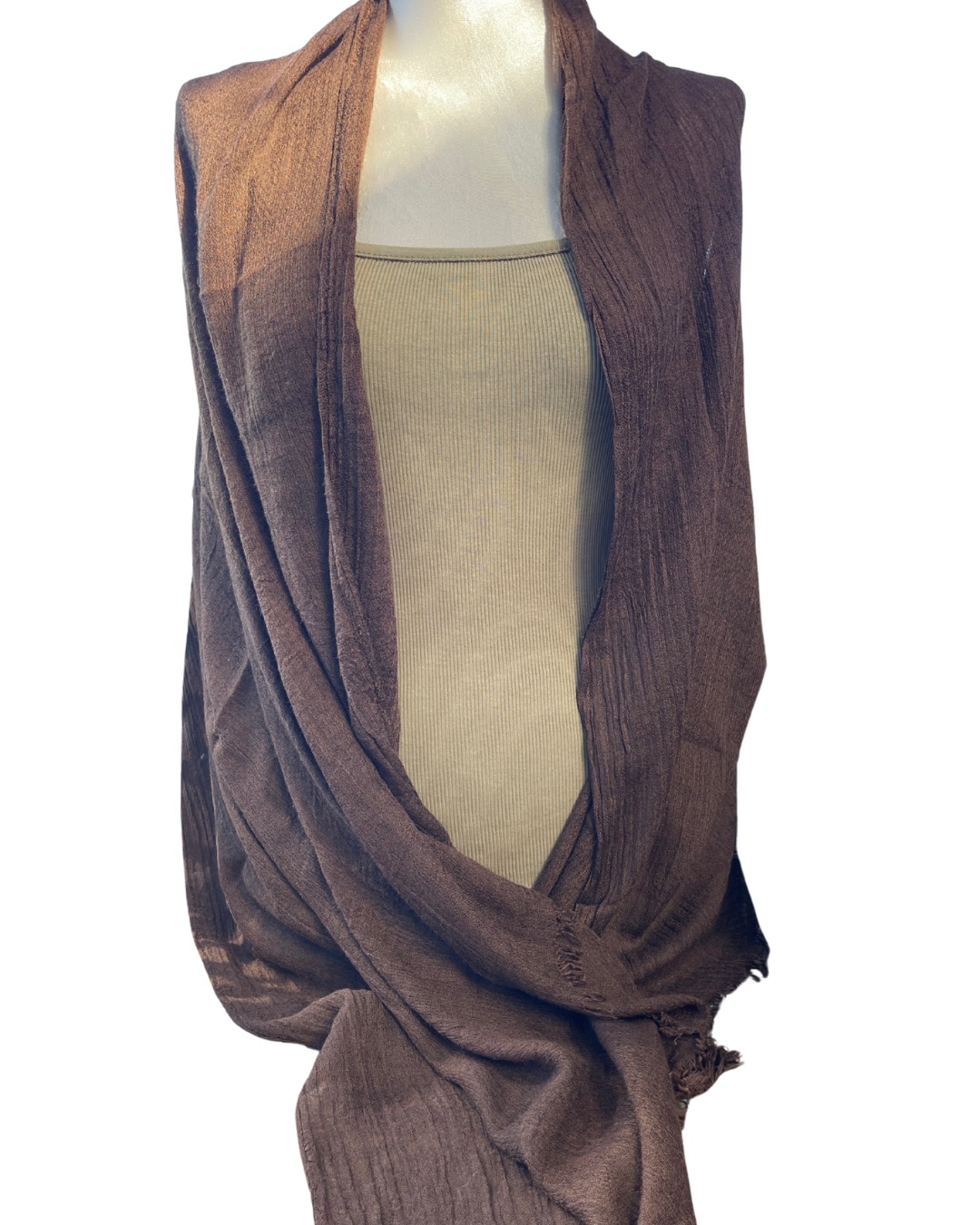 Super Soft Bamboo And Cotton Scarves. Chocolate brown.