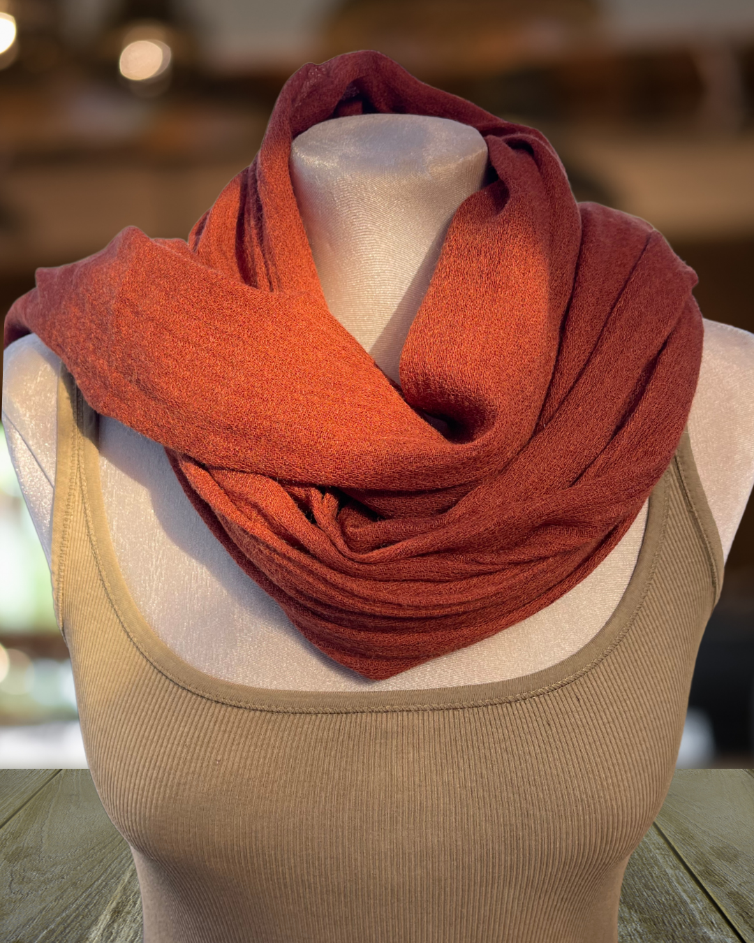 Super Soft Bamboo And Cotton Scarves. Burnt orange.