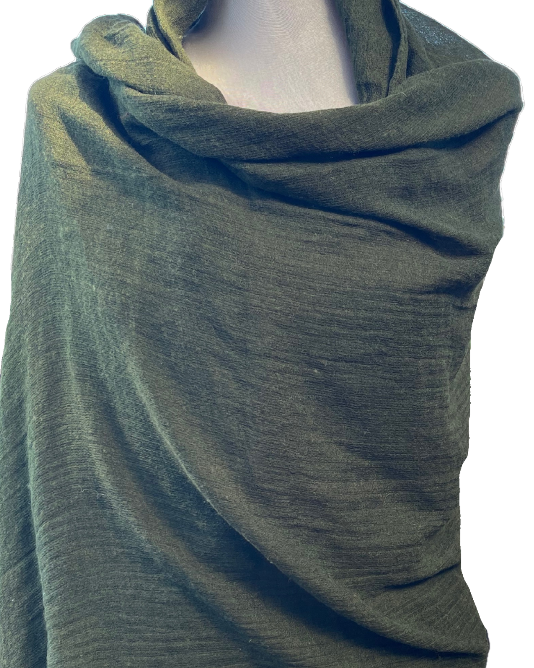 Super Soft Bamboo And Cotton Scarves. Moss Green.