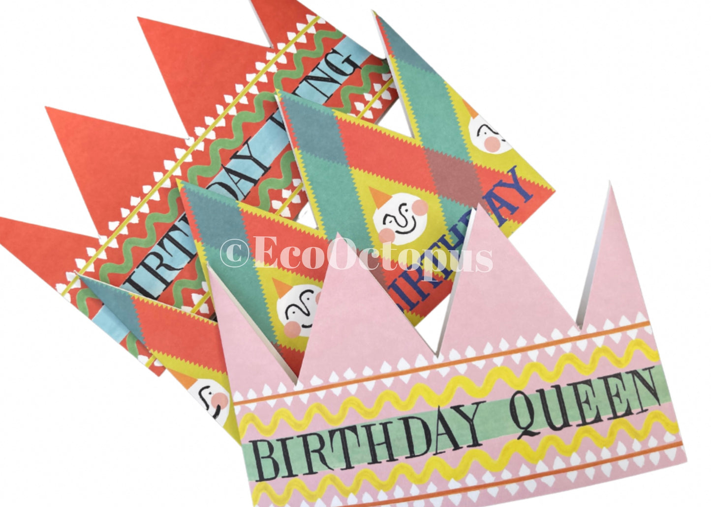 Recycled Birthday King Card. Crown Card.