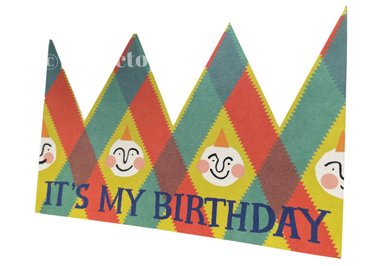 Recycled Birthday Queen Card. Crown Card.