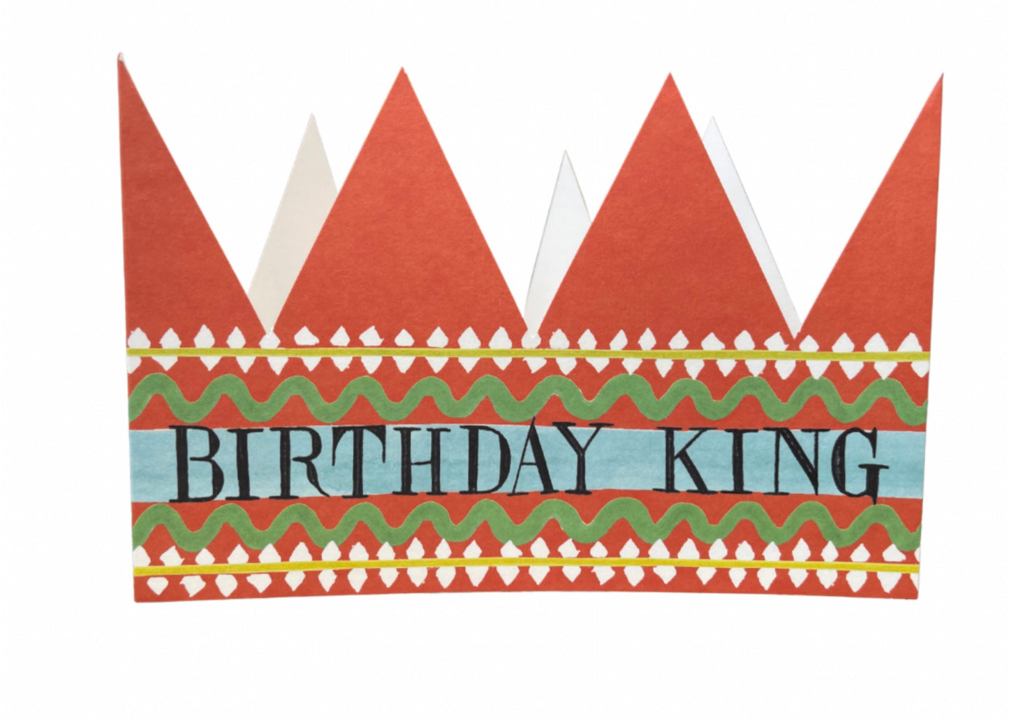 Recycled Birthday King Card. Crown Card.