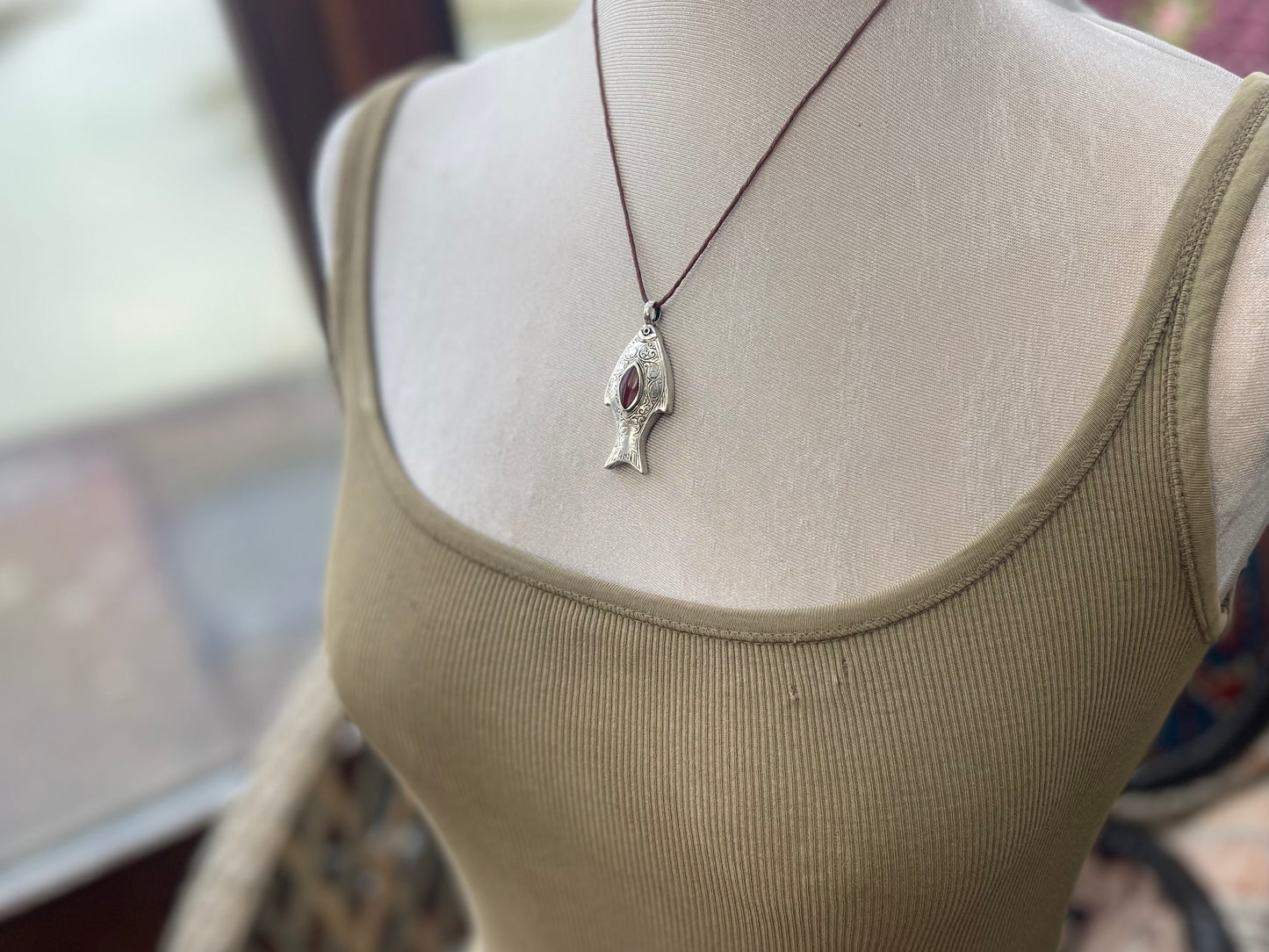 Gypsy jewellery, fish necklace, eco friendly jewellery, vintage jewellery, ethical jewellery, fish pendant, boho necklace, unique necklace