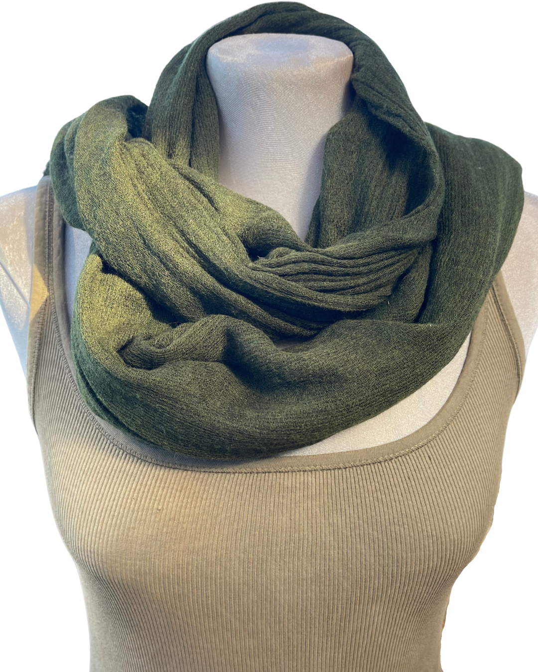 Super Soft Bamboo And Cotton Scarves. Moss Green.