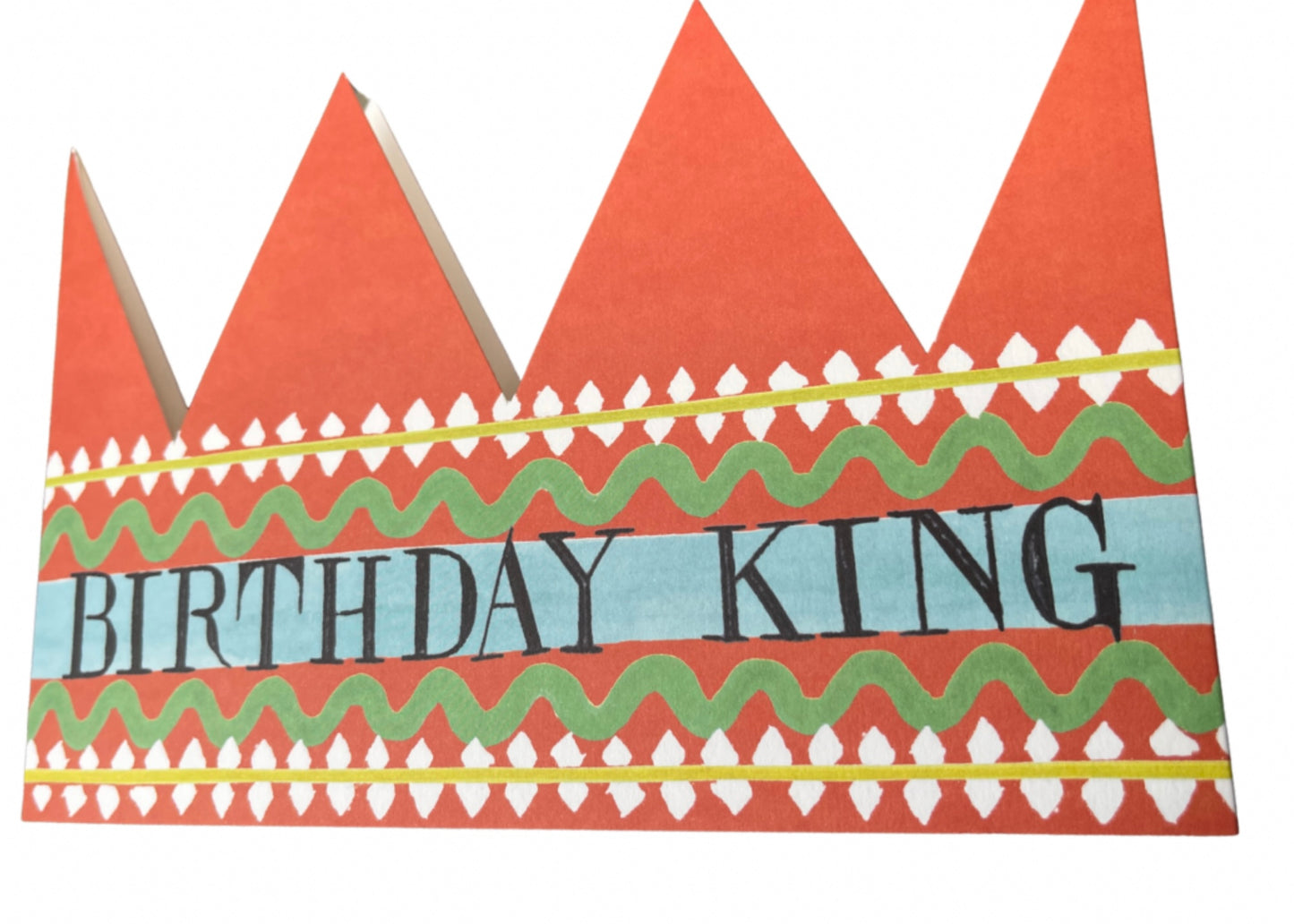 Recycled Birthday King Card. Crown Card.