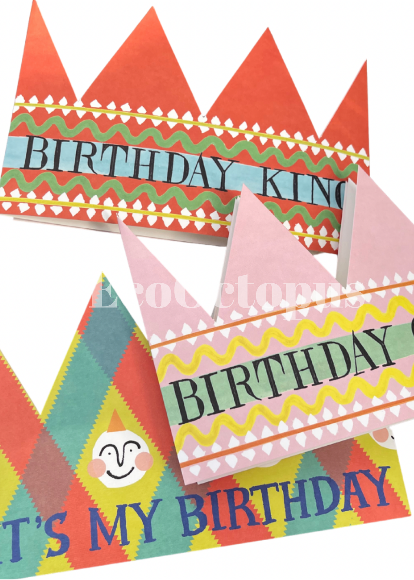 Recycled Birthday King Card. Crown Card.