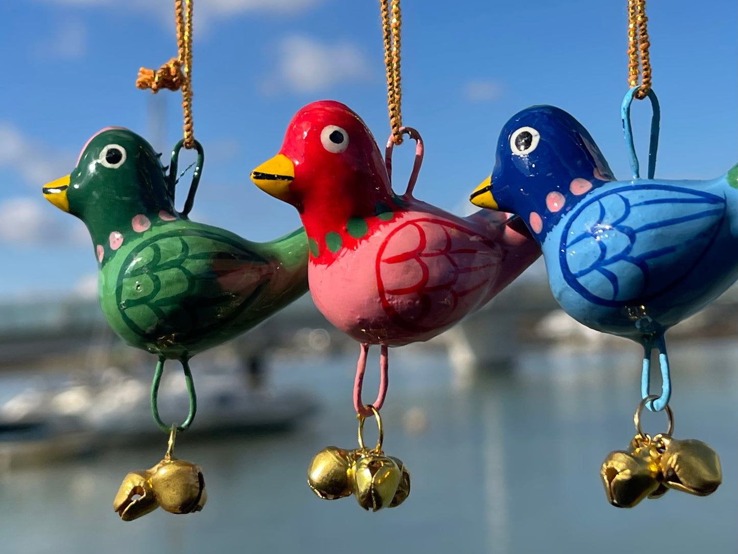 Set of 3 Paper Mache Birds - Fair Trade