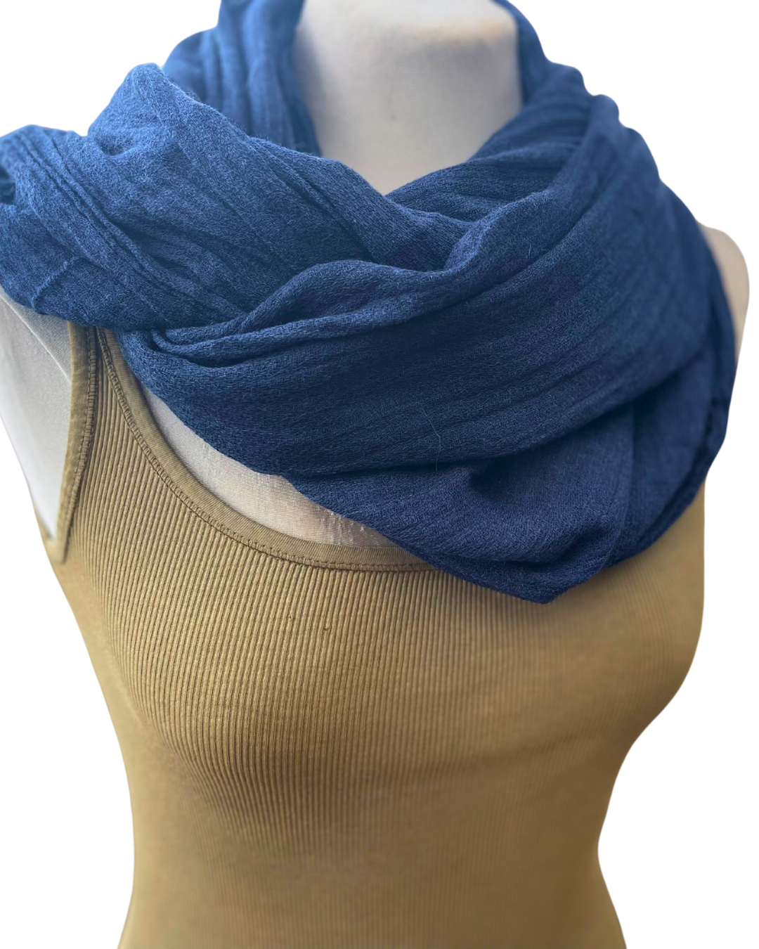 Super Soft Bamboo And Cotton Scarves. Navy Blue.