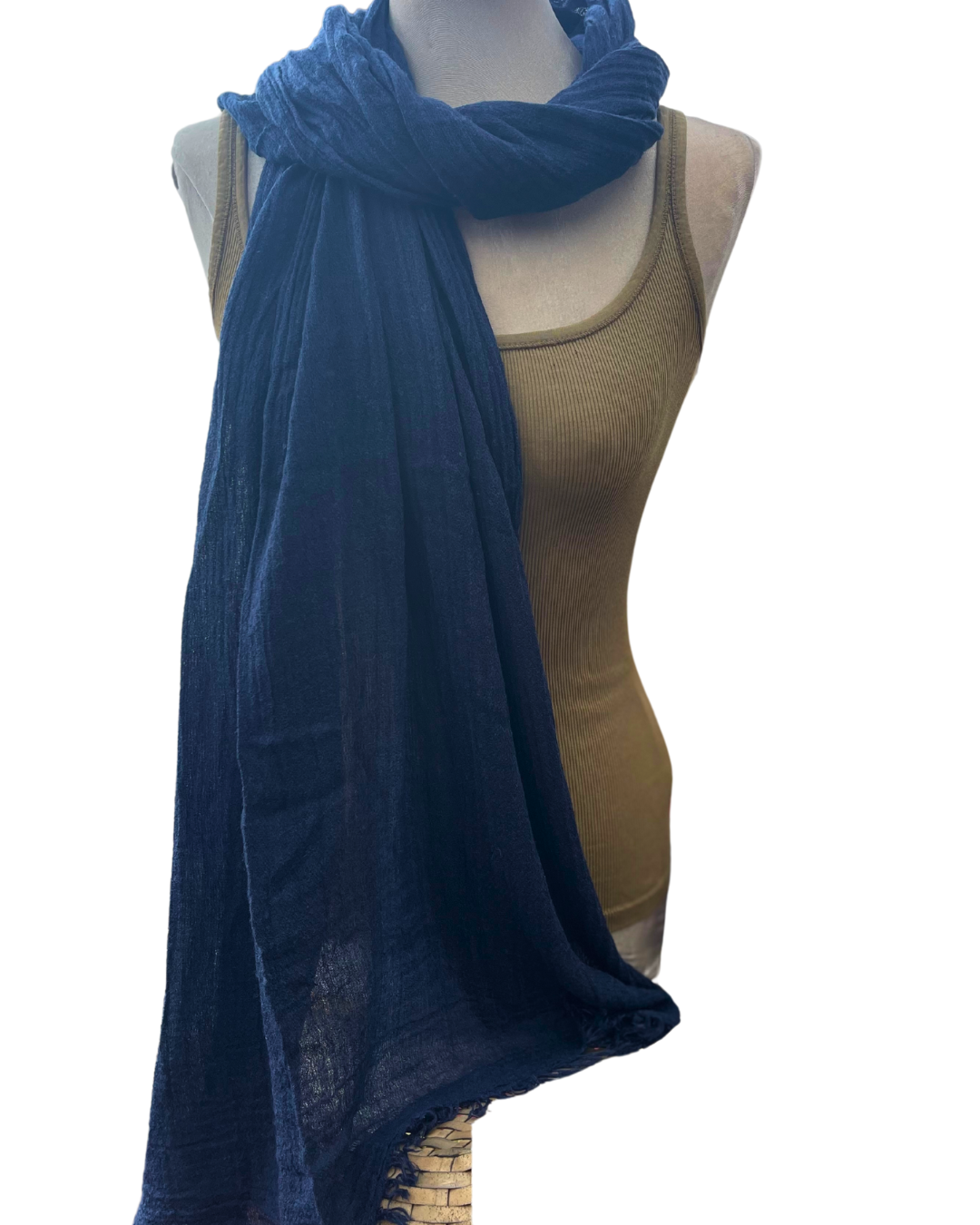 Super Soft Bamboo And Cotton Scarves. Navy Blue.