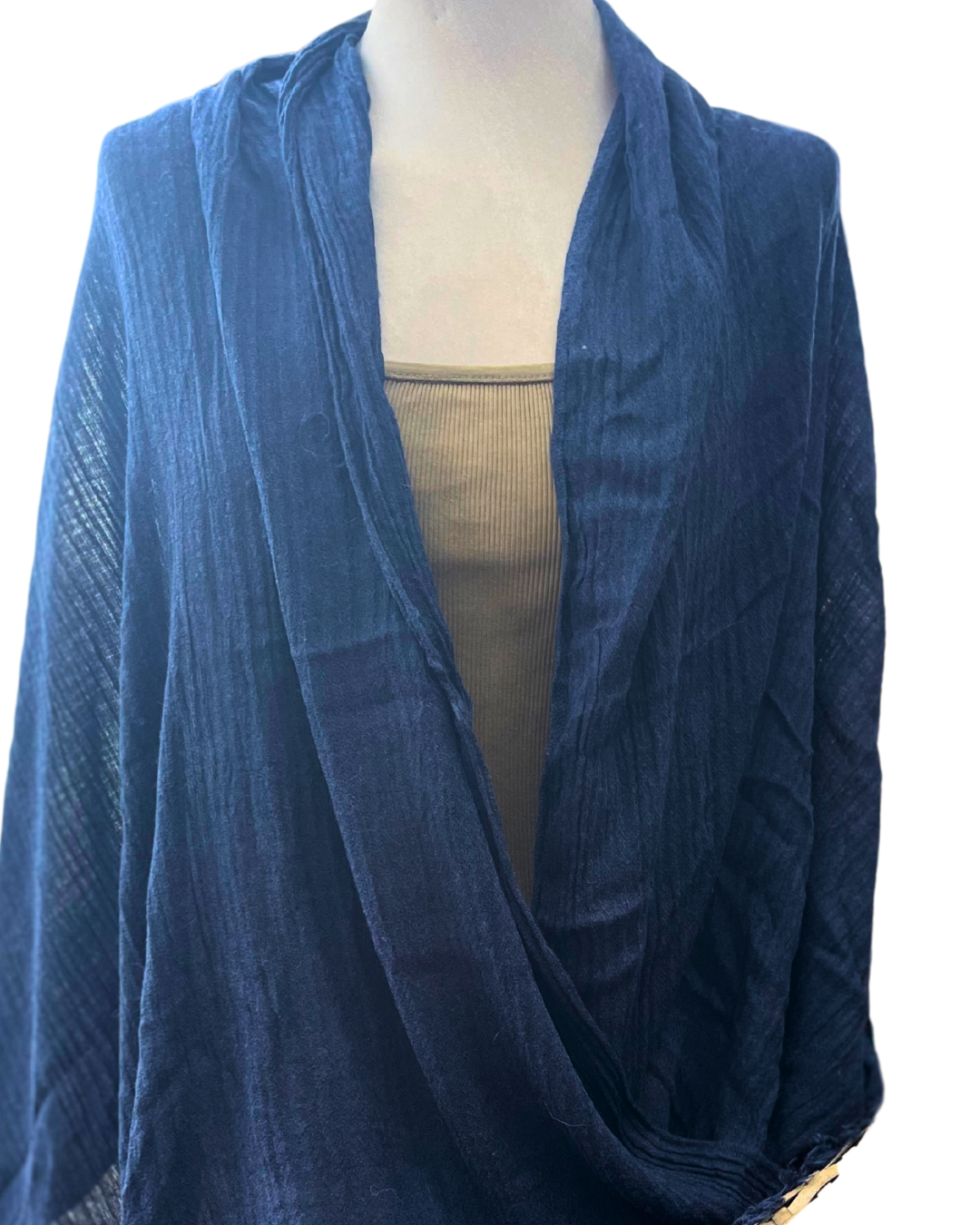 Super Soft Bamboo And Cotton Scarves. Navy Blue.