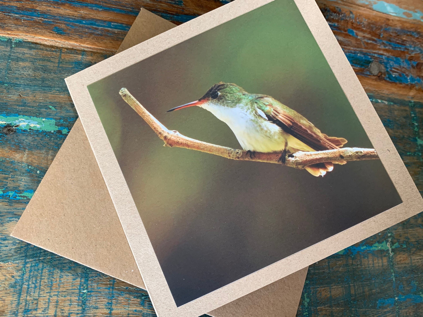 Hummingbird card, recycled card, birthday card, recycled card. Eco friendly card. Handmade card. Unusual Thank you card, blank gift card