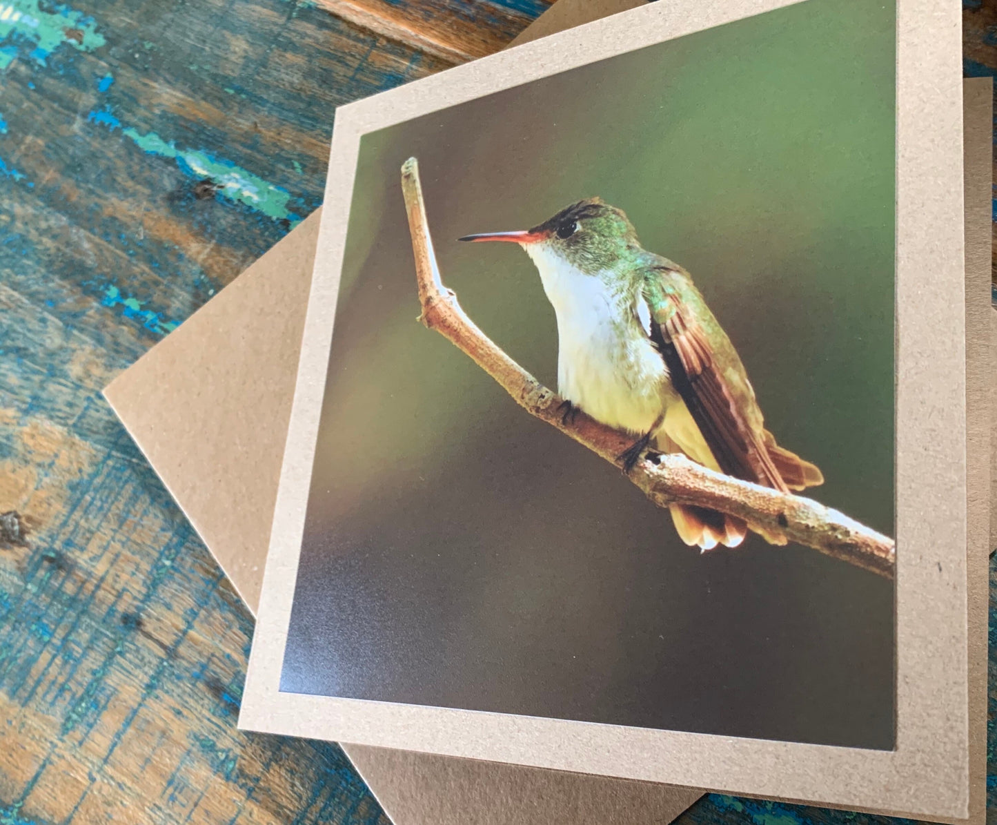 Hummingbird card, recycled card, birthday card, recycled card. Eco friendly card. Handmade card. Unusual Thank you card, blank gift card