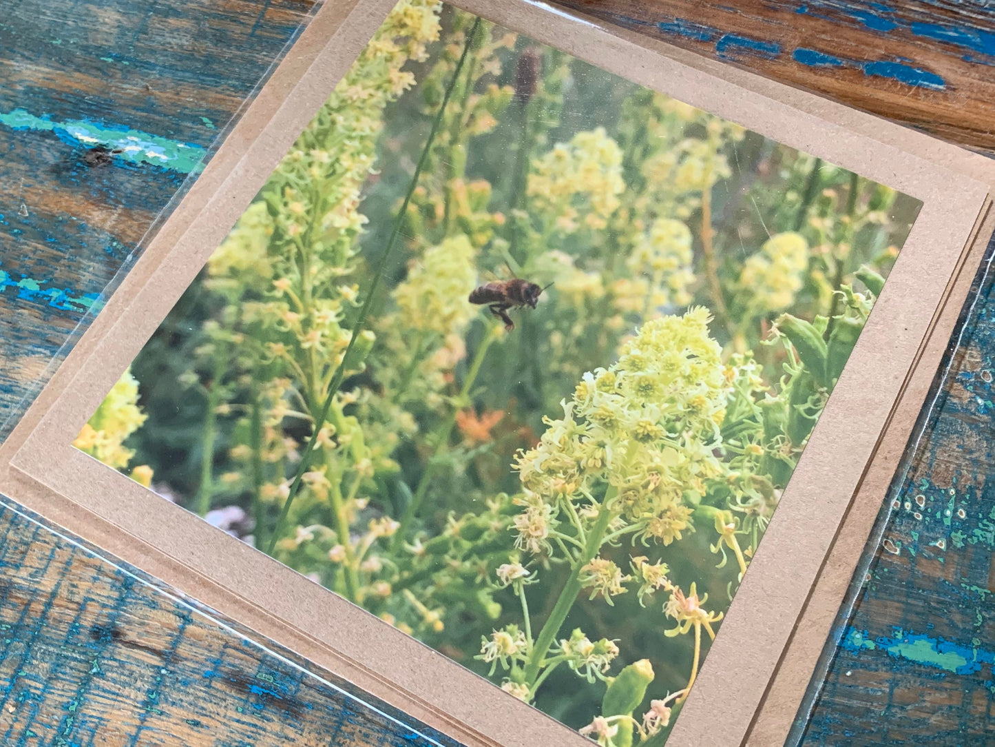 Bee card, recycled card, birthday card. Eco friendly card. Handmade card. Thank you card, blank gift card, English nature card, gift for her