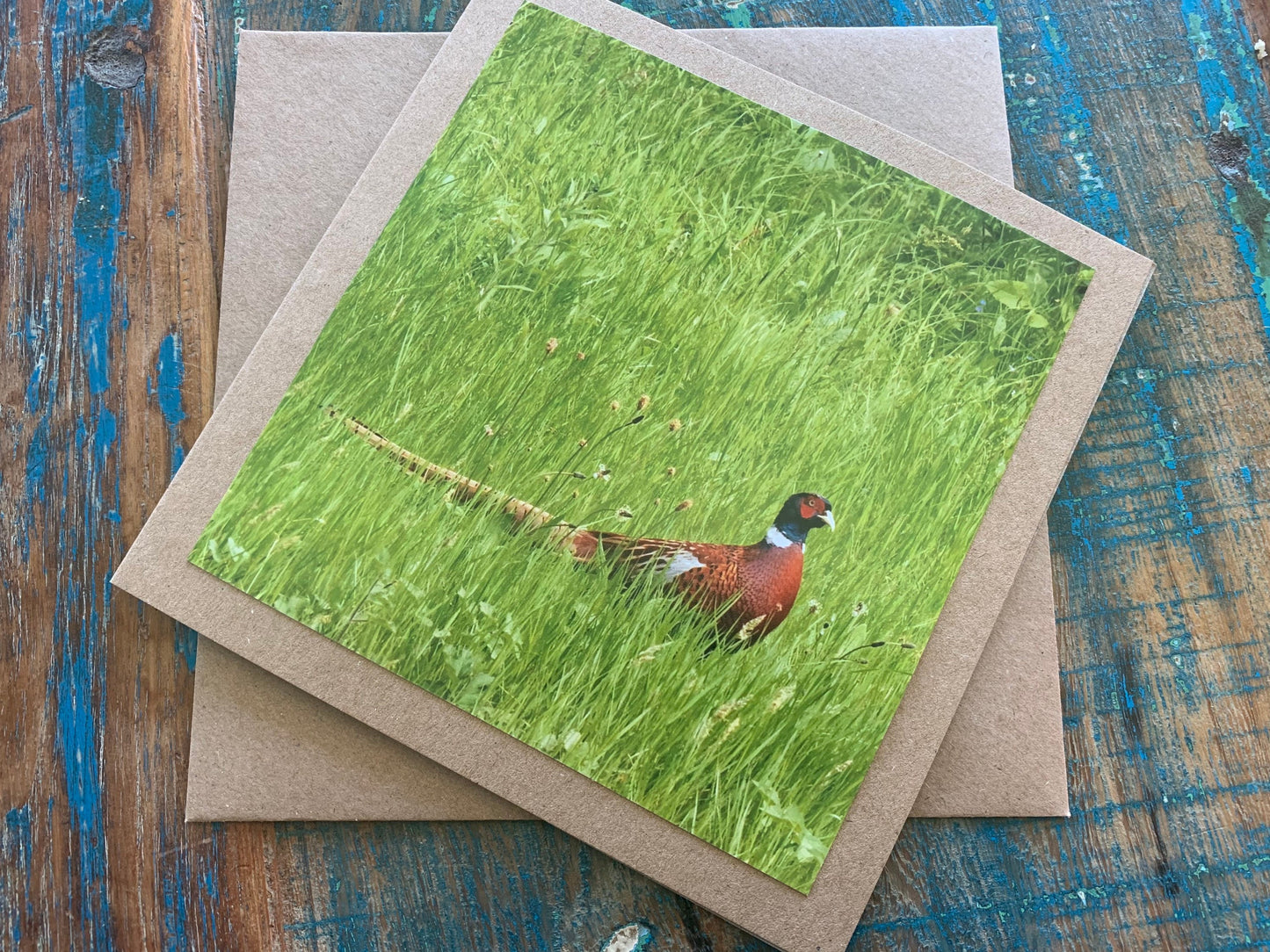 Pheasant card, recycled card, birthday card, English bird card. Eco friendly card. Handmade card. Unusual Thank you card, blank gift card