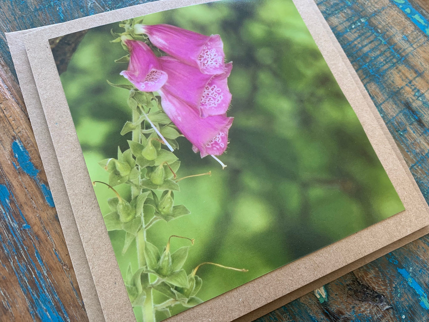 Flower card, recycled birthday card, handmade birthday card. Eco friendly card. Handmade card, sympathy card, foxglove card, condolence card