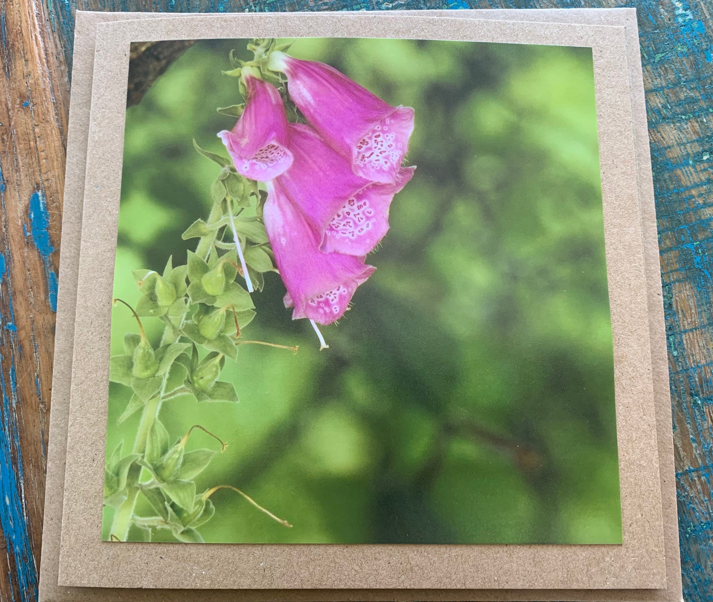 Flower card, recycled birthday card, handmade birthday card. Eco friendly card. Handmade card, sympathy card, foxglove card, condolence card