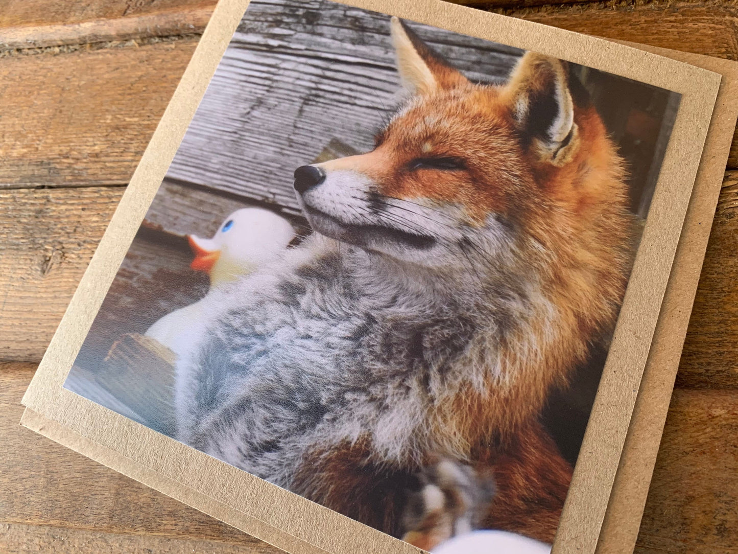 Fox card, recycled card, nature card, birthday card. Eco friendly gift card. Handmade card, gift for fox lower, homemade English animal card