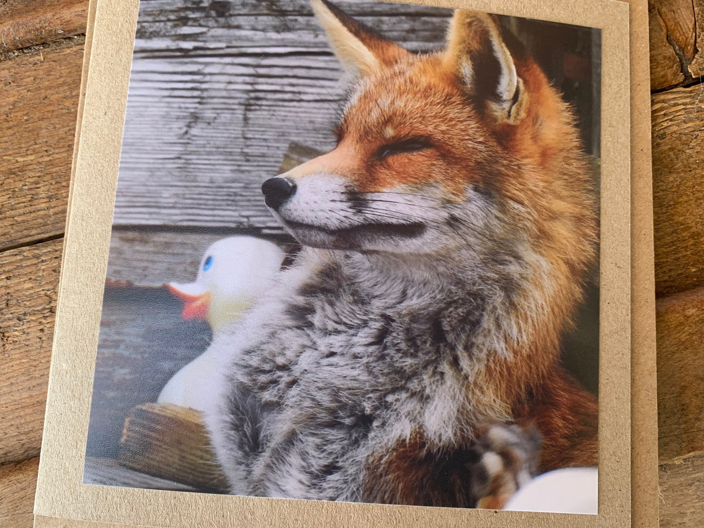 Fox card, recycled card, nature card, birthday card. Eco friendly gift card. Handmade card, gift for fox lower, homemade English animal card