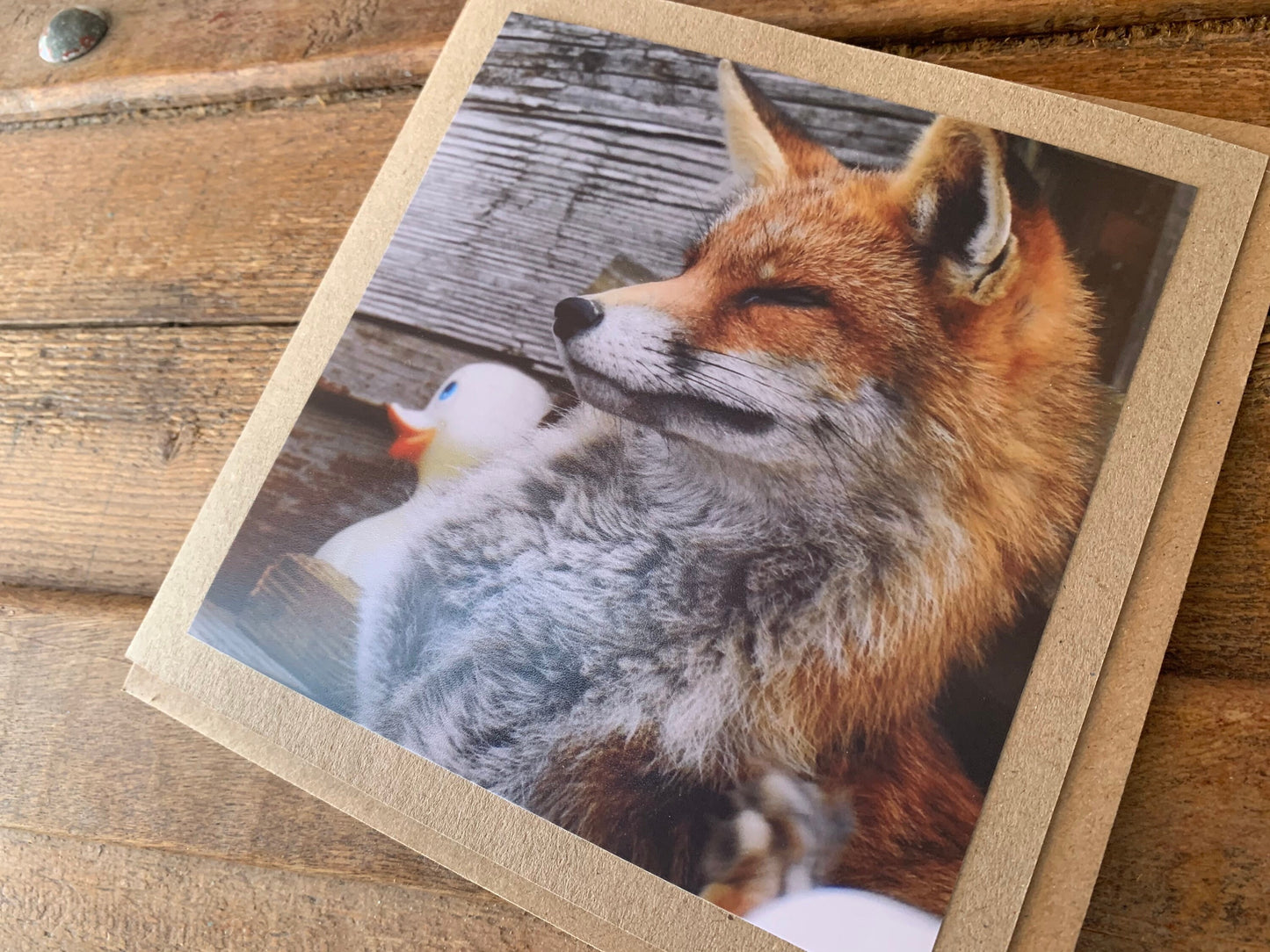 Fox card, recycled card, nature card, birthday card. Eco friendly gift card. Handmade card, gift for fox lower, homemade English animal card