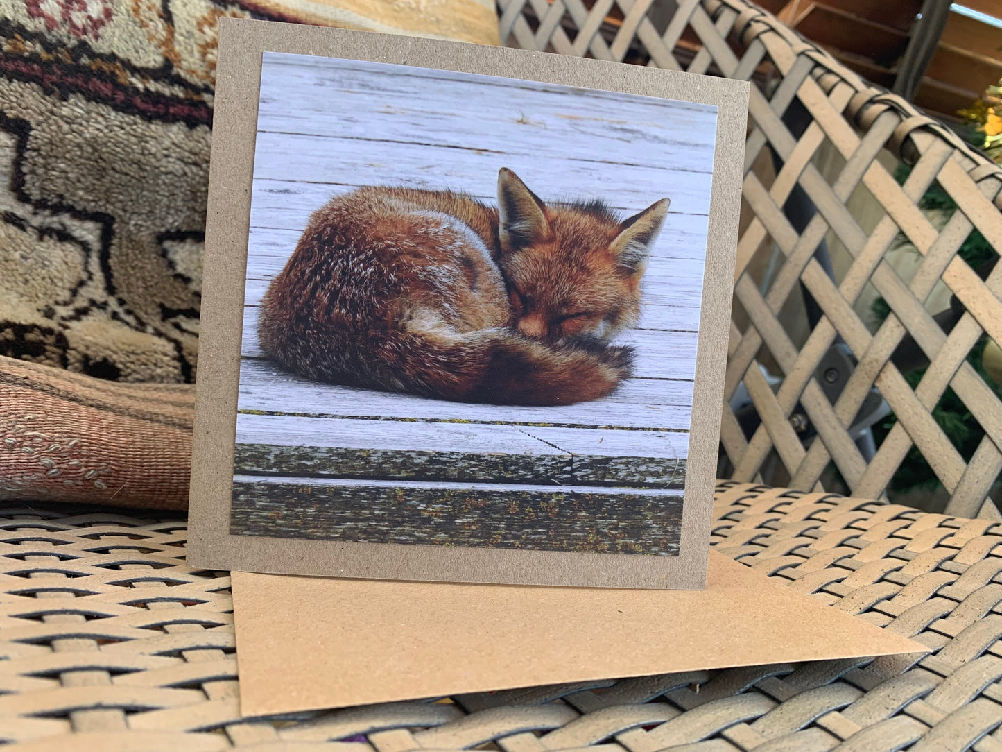 Fox card, recycled card, nature card, birthday card, recycled card. Eco friendly gift card. Handmade card. Blank message card. Eco gift.